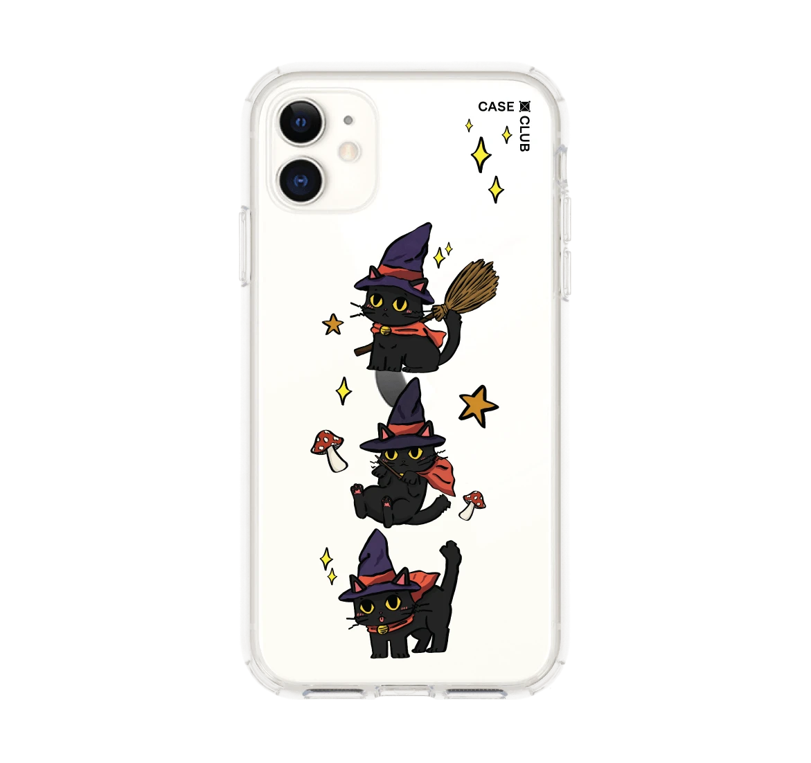 iphone 11 clear case witch cat